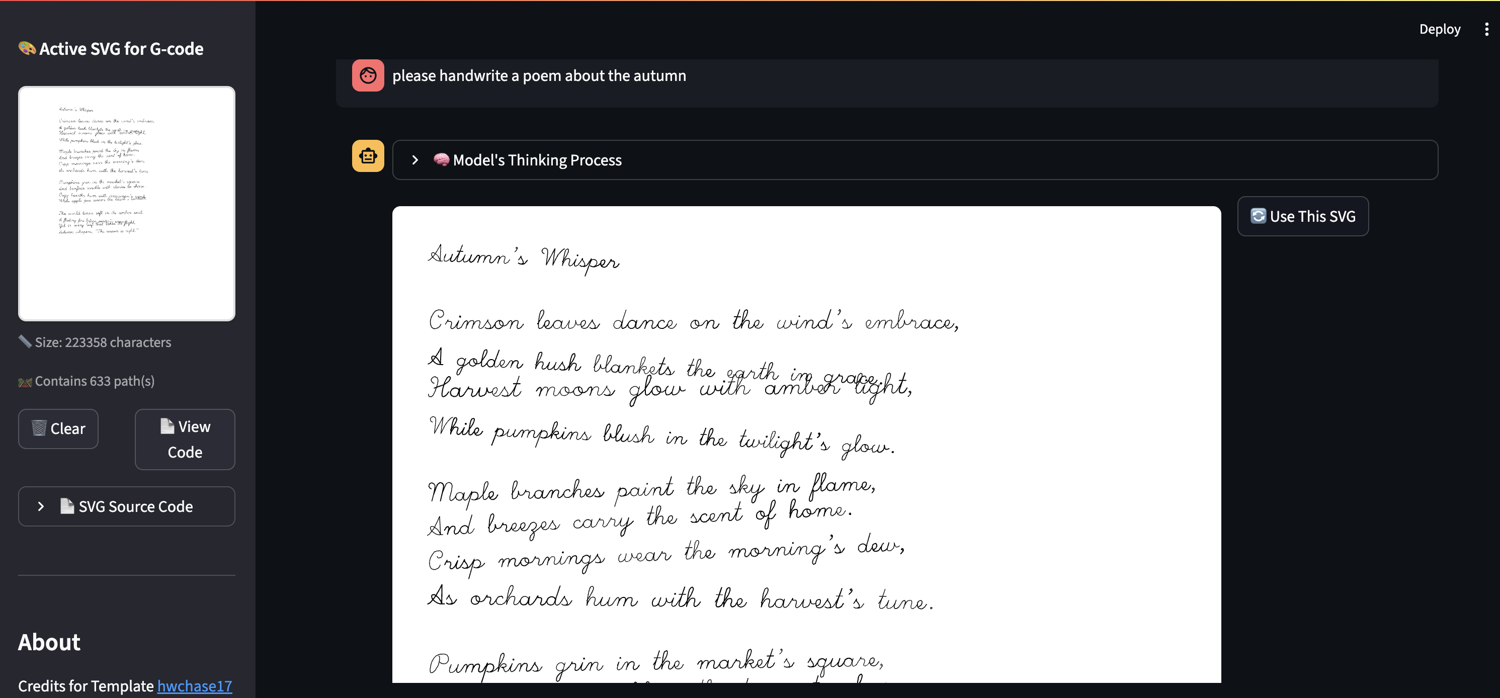 Streamlit coordinated Poem writng through my API via an MCP using agent