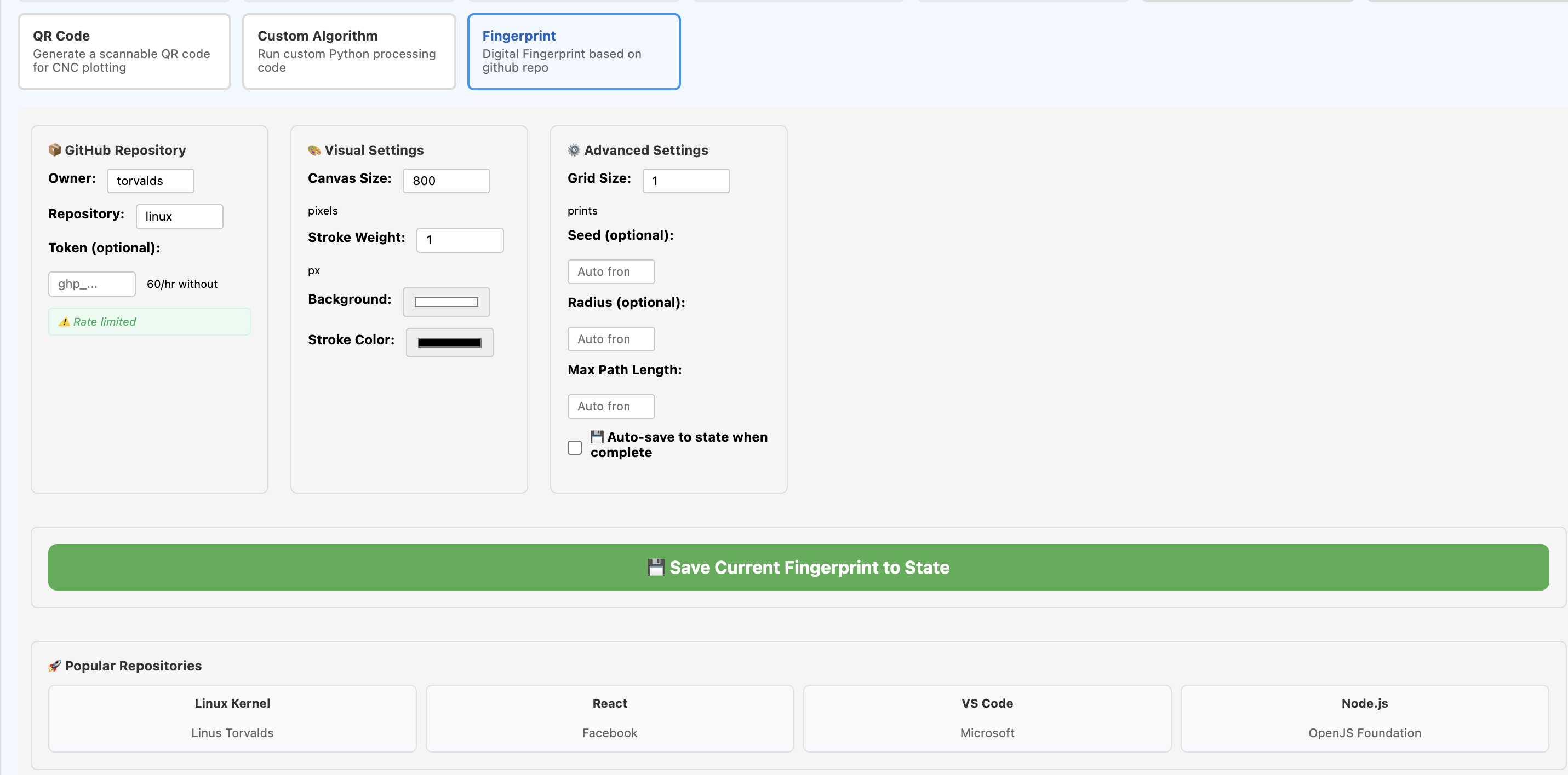 Digital fingerprint Settings